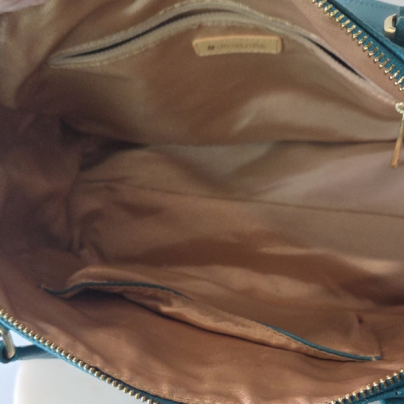 Ora Delphine Leather Teal Satchel - Picture 11 of 13